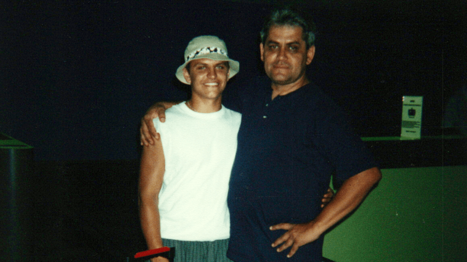 Cartisano with son David in the Somoan camp