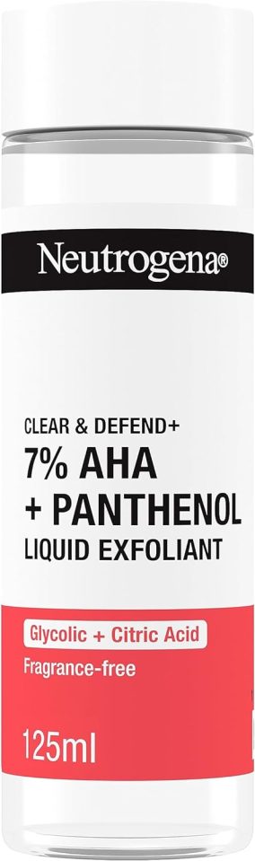 Save £2.37 with Boots' Neutrogena Clear & Defend+ liquid exfoliant with AHA