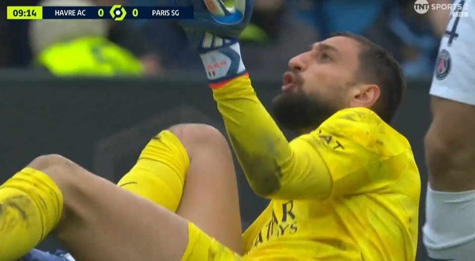 Donnarumma appeared to claim he had been fouled instead