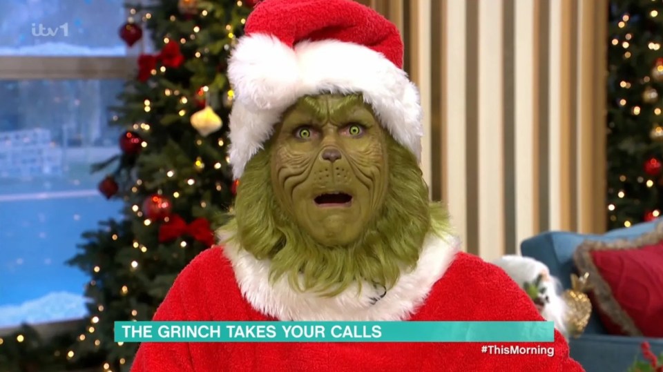 The Grinch appeared in several segments of the programme and caused chaos wherever he went