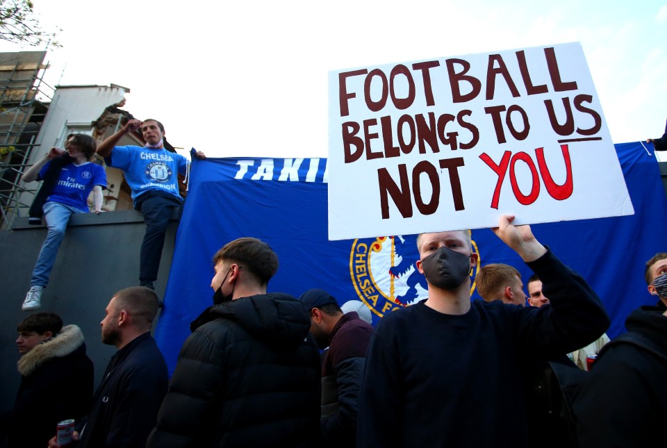 Football fans around the country protested the Super League when it was proposed two years ago