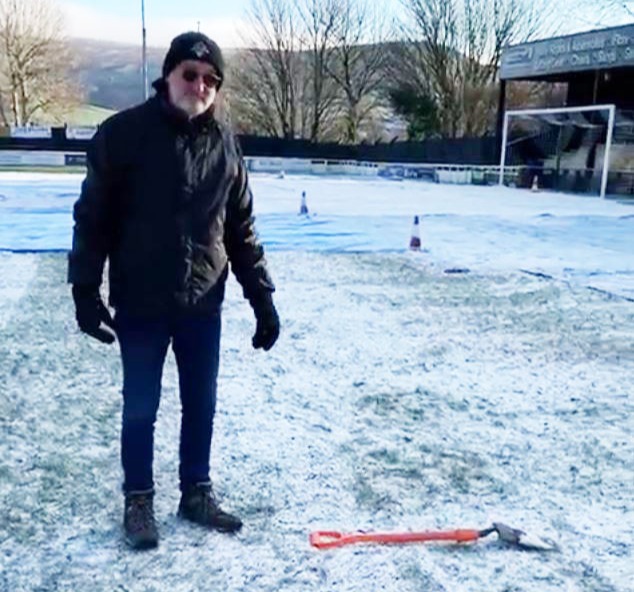 The ace dropped his spade on the froze turf in a test, with the game against Nantwich called off