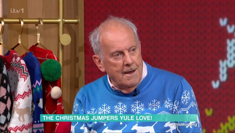 Gyles Brandreth looked fuming as the green monster 'hijacked' his fashion segment