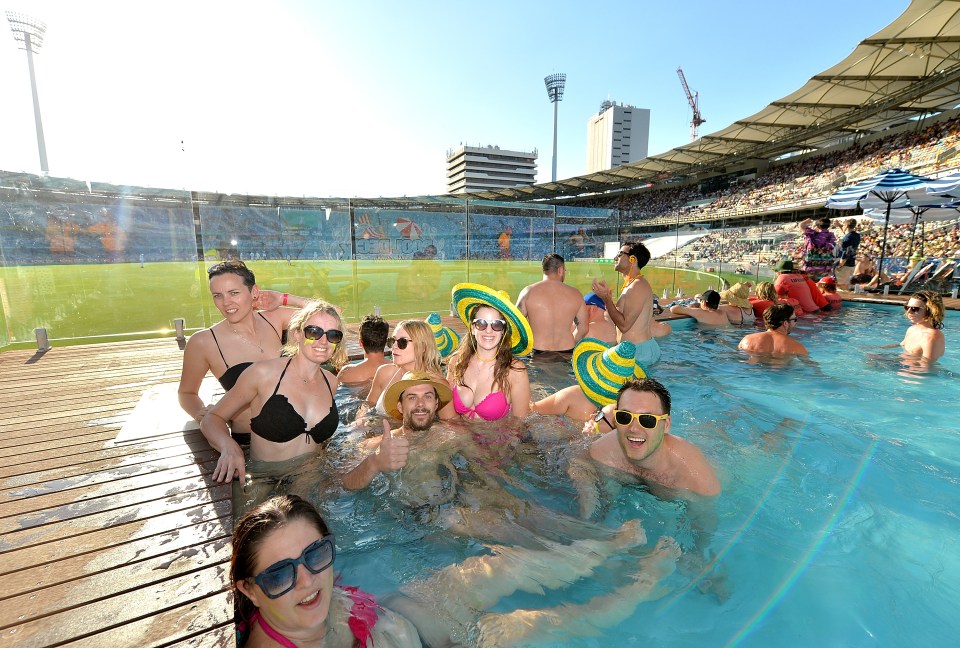 Fans were able to watch the cricket in a bikini from the swimming pool during the Ashes