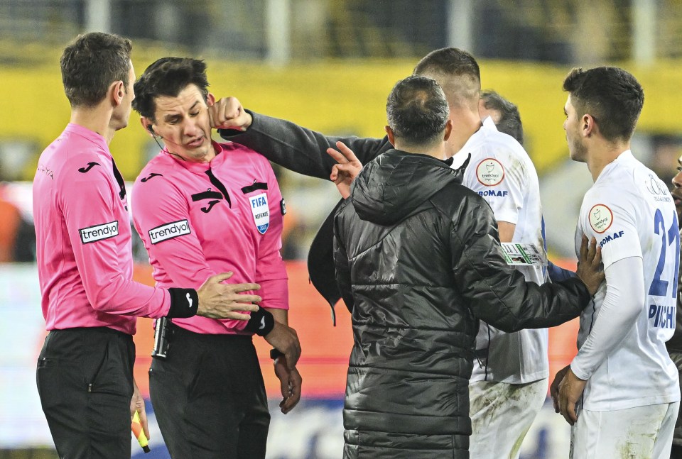 Ankaragucu’s president Faruk Koca has now quit after punching a referee at full-time on Monday night