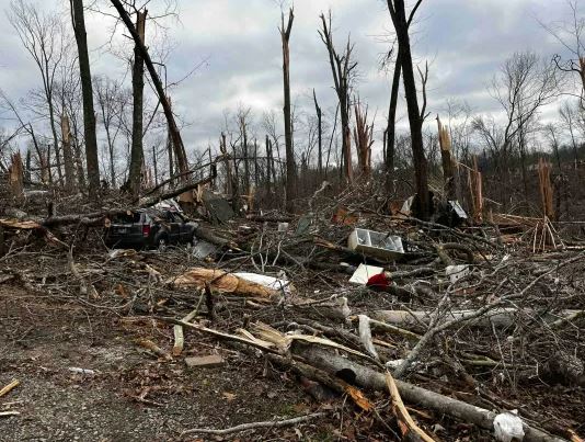 The whirlwind ripped the roof off and then destroyed his family's trailer