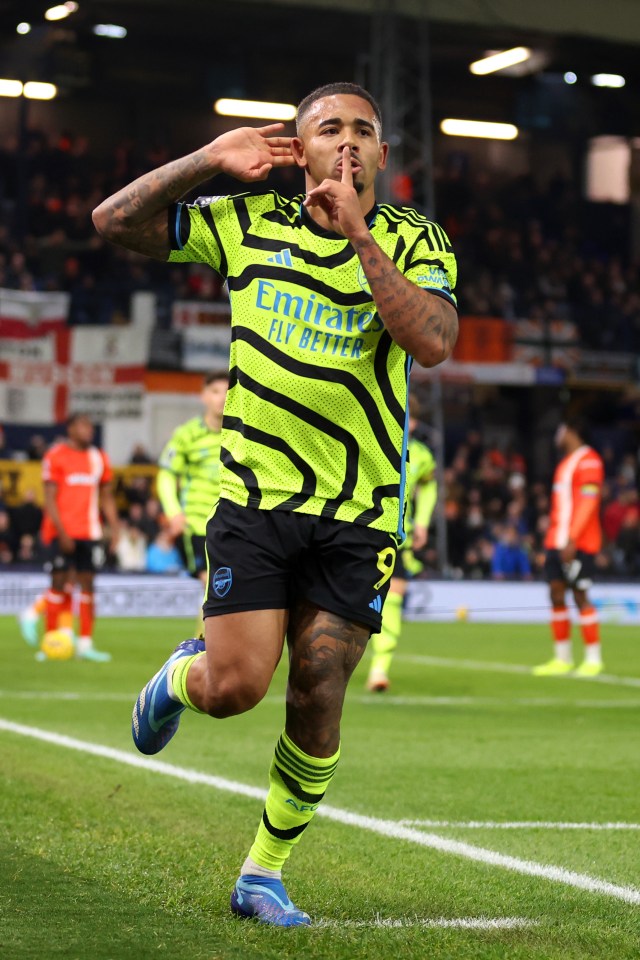 Gabriel Jesus celebrates briefly restoring Arsenal's lead