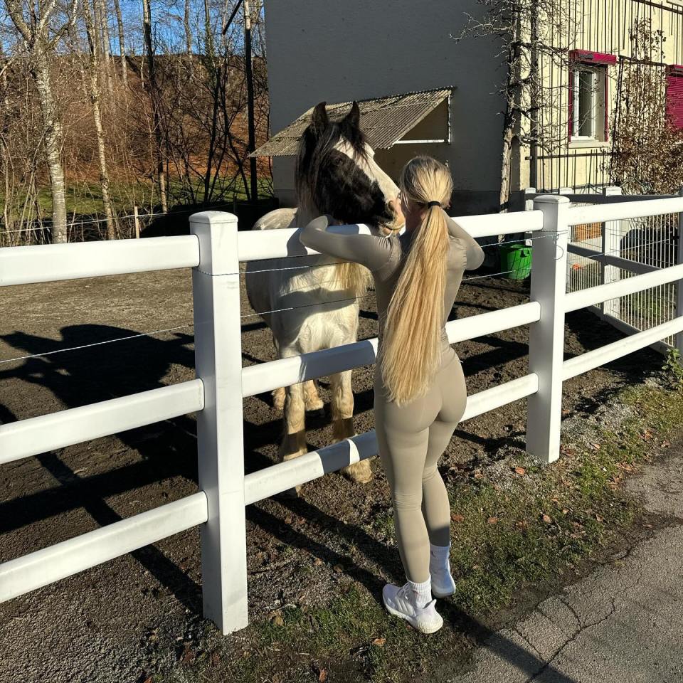 Lehmann shared a photo of her with a horse