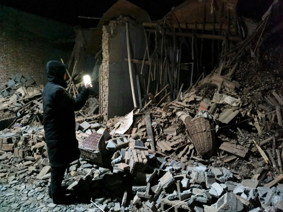 The huge quake damaged thousands of homes in northwest China’s Gansu province