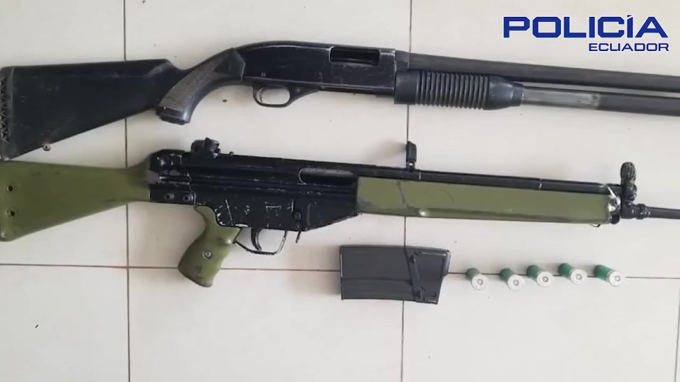 Six guns were also seized including these two more lethal firearms