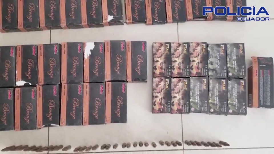 According to Cesar Zapata, Commander General of Ecuador's police force 1,500 rounds of ammunition were found