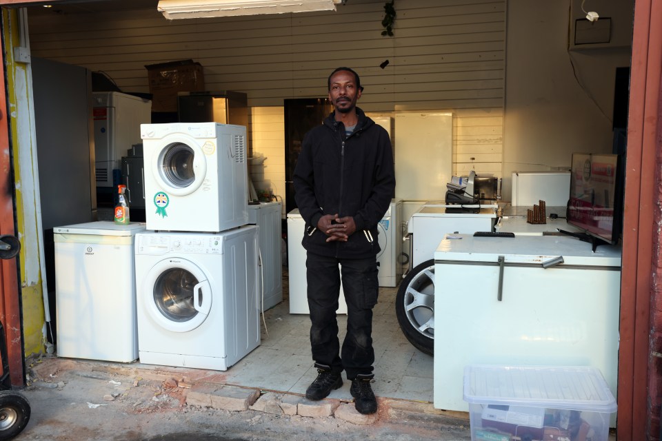 Abdulrahim Othman, 49, has just opened a business selling appliances and furniture in an old garage