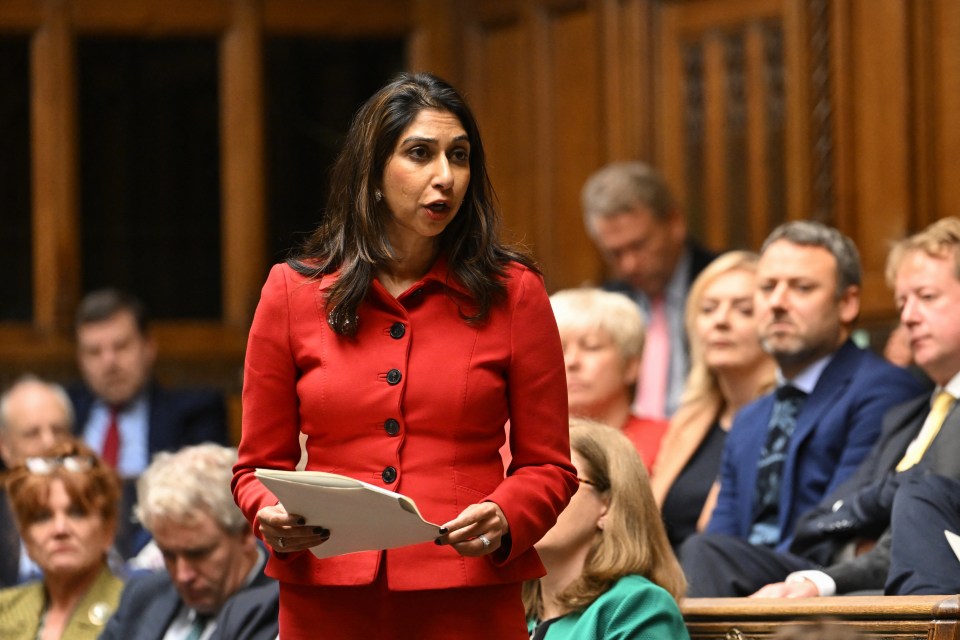 Home Secretary Suella Braverman in the Commons earlier