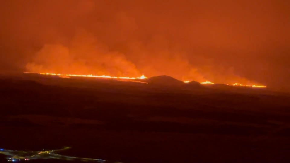 Horrified passengers have been able to view the eruption as they fly in and out of Iceland