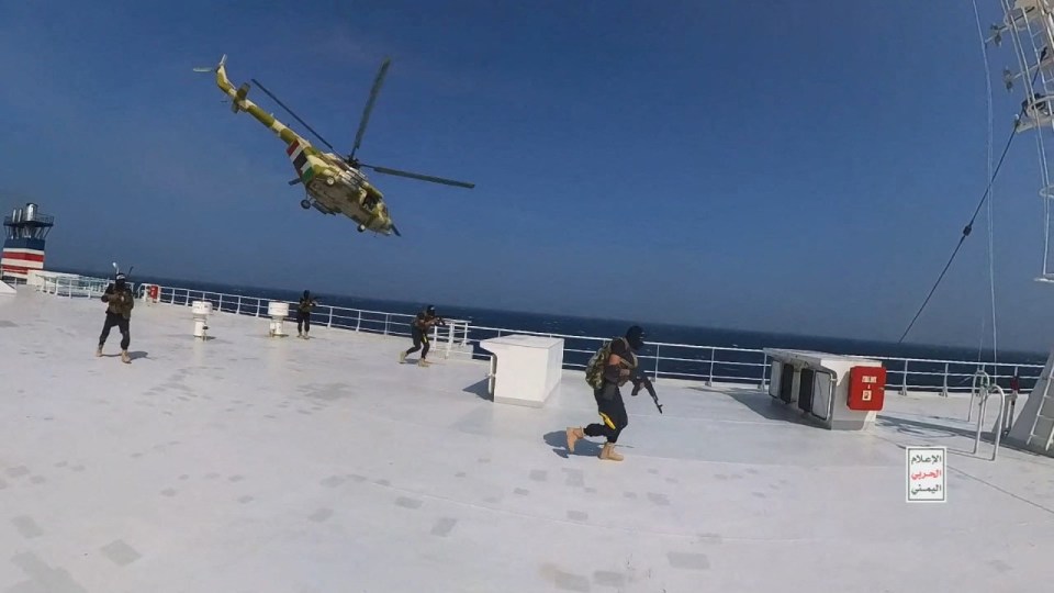 The moment Houthi rebels stormed a cargo ship last month