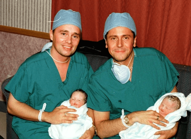 Barrie and ex Tony made history as Britain's first gay dads in 1999