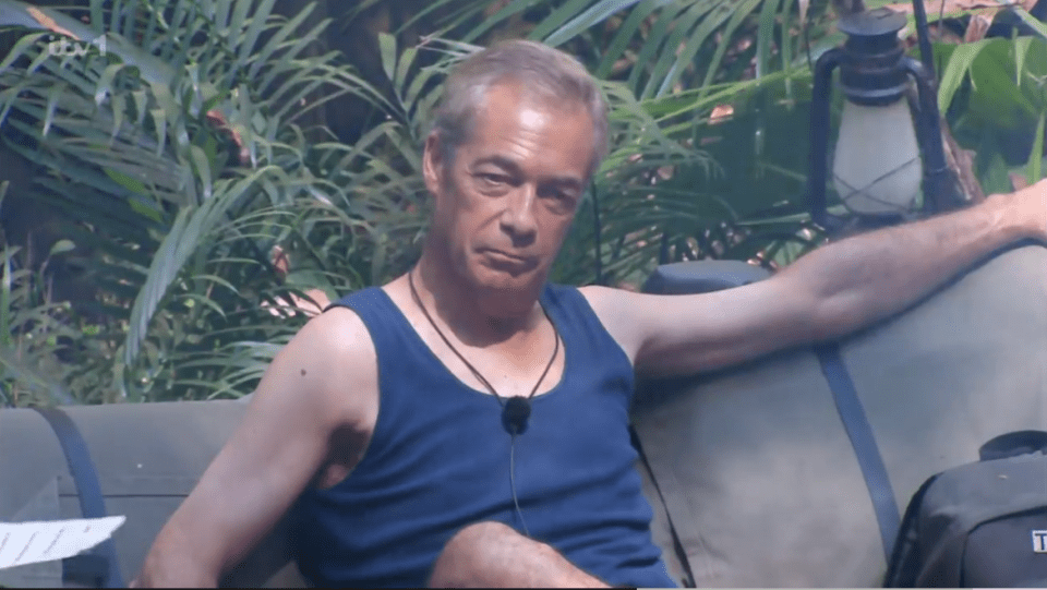 Nigel Farage was unhappy not to be selected for tonight's Bushtucker Trial