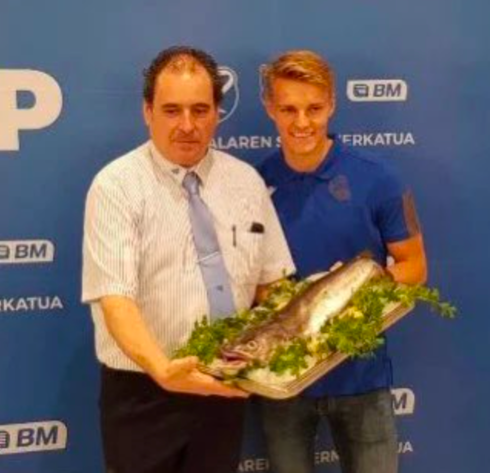 Martin Odegaard was given a fish while at Real Sociedad