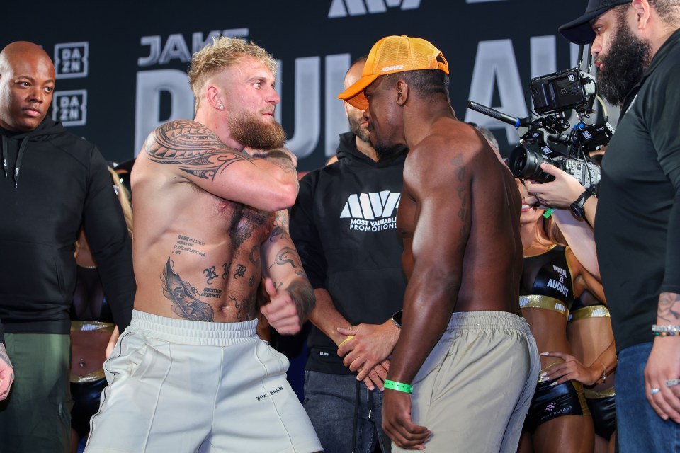 Jake Paul and Andre August faced off before their bout tonight