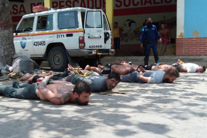 Footage of the mercenaries being arrested after the failed attack