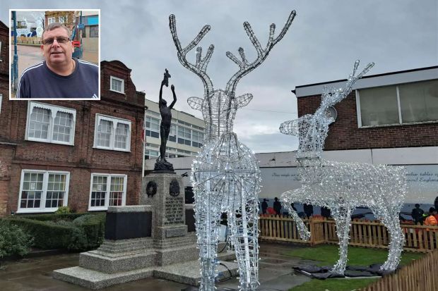 Reindeer sculptures in Dover