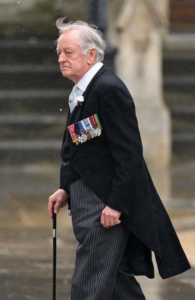 LONDON, ENGLAND - MAY 06: Andrew Parker Bowles arrives at Westminster Abbey for the Coronation of King Charles III and Queen Camilla on May 06, 2023 in London, England. The Coronation of Charles III and his wife, Camilla, as King and Queen of the United Kingdom of Great Britain and Northern Ireland, and the other Commonwealth realms takes place at Westminster Abbey today. Charles acceded to the throne on 8 September 2022, upon the death of his mother, Elizabeth II. (Photo by Karwai Tang/WireImage)