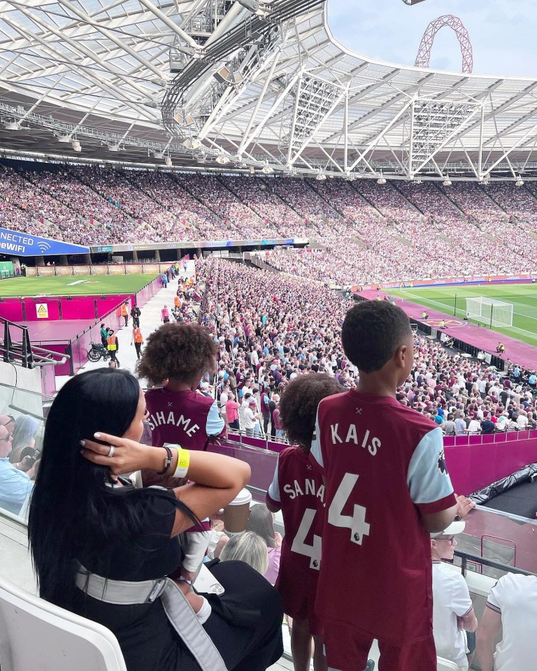 She recently shared a picture of their newest child at West Ham