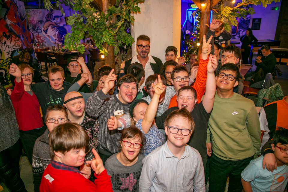 Allan and The Brentford Penguins enoy themselves at the Christmas party put on by TV chef Gordon Ramsay