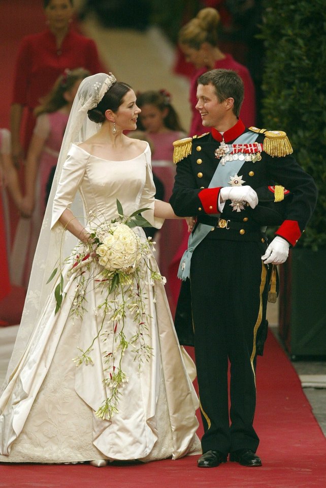 Prince Frederik with Princess Mary on their wedding day in May 2004