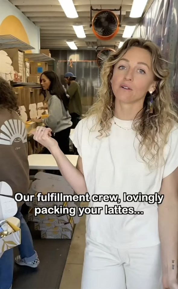 The 42-year-old also packs lattes for the coffee company