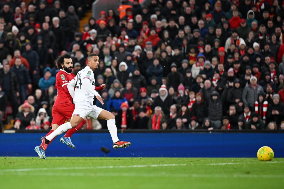 Mo Salah got in on the act as he scored Liverpool's fourth