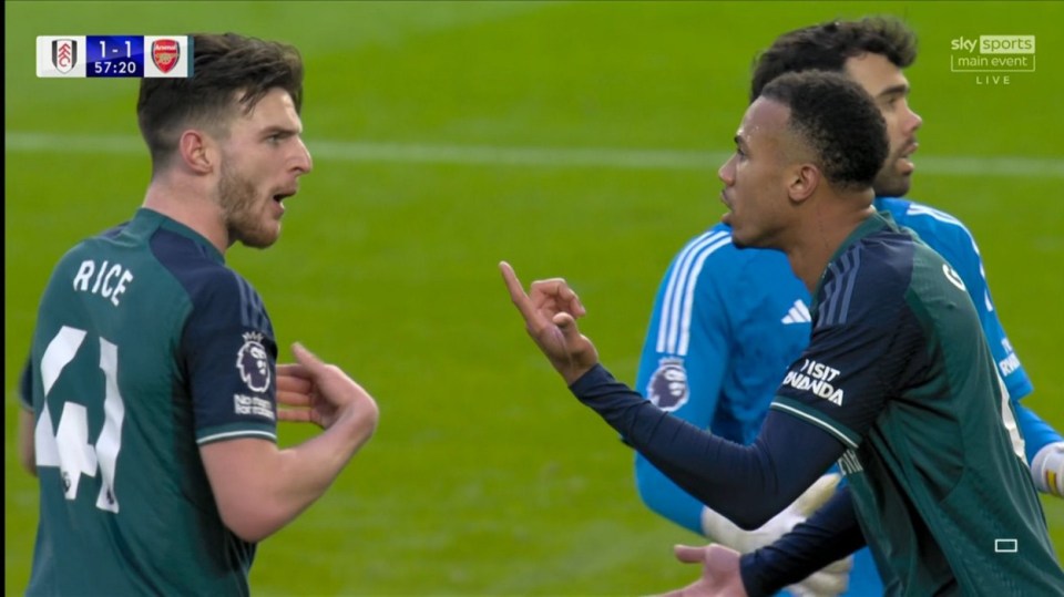 The pair were seen arguing just moments before Fulham took the lead