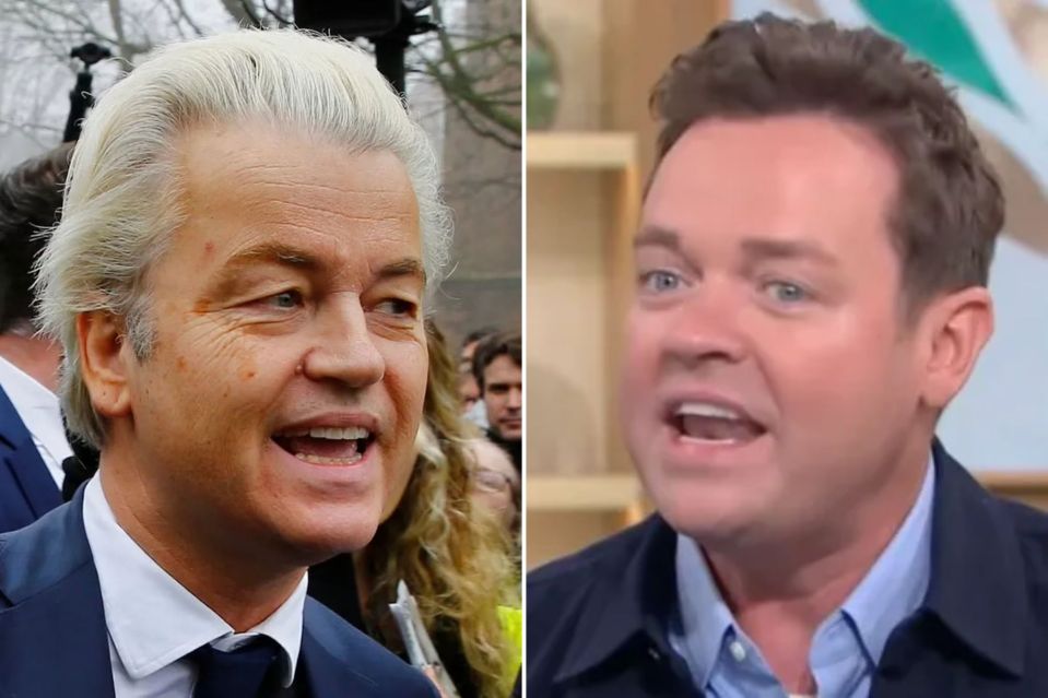 Dutch far-right politician Geert Wilders and Stephen Mulhern