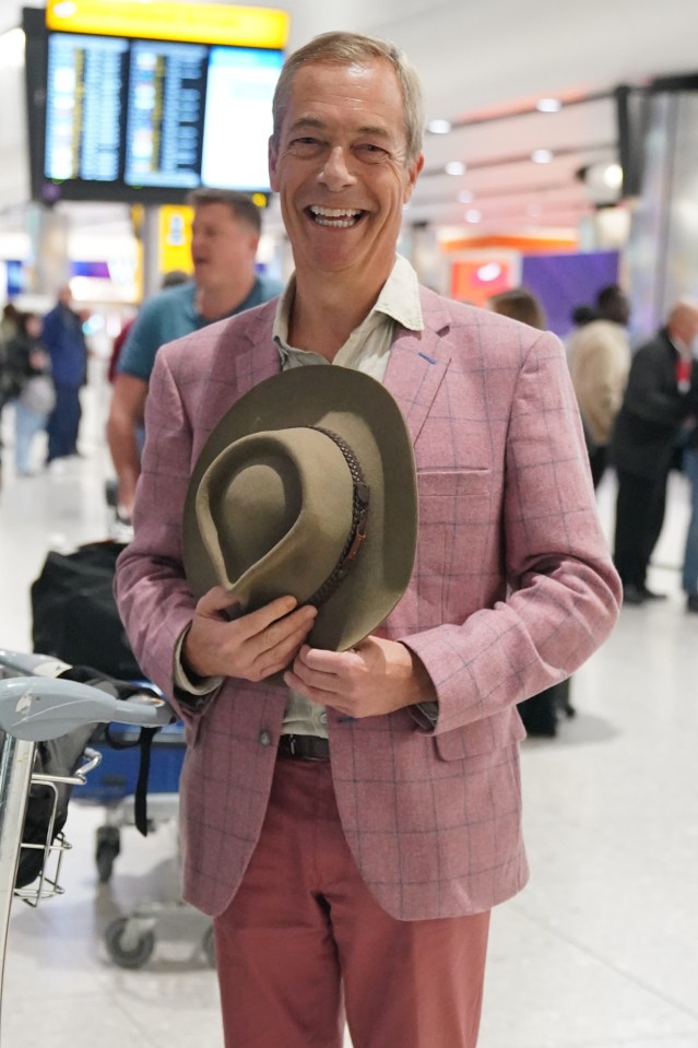 Nigel Farage landed back in the UK after his I'm A Celebrity