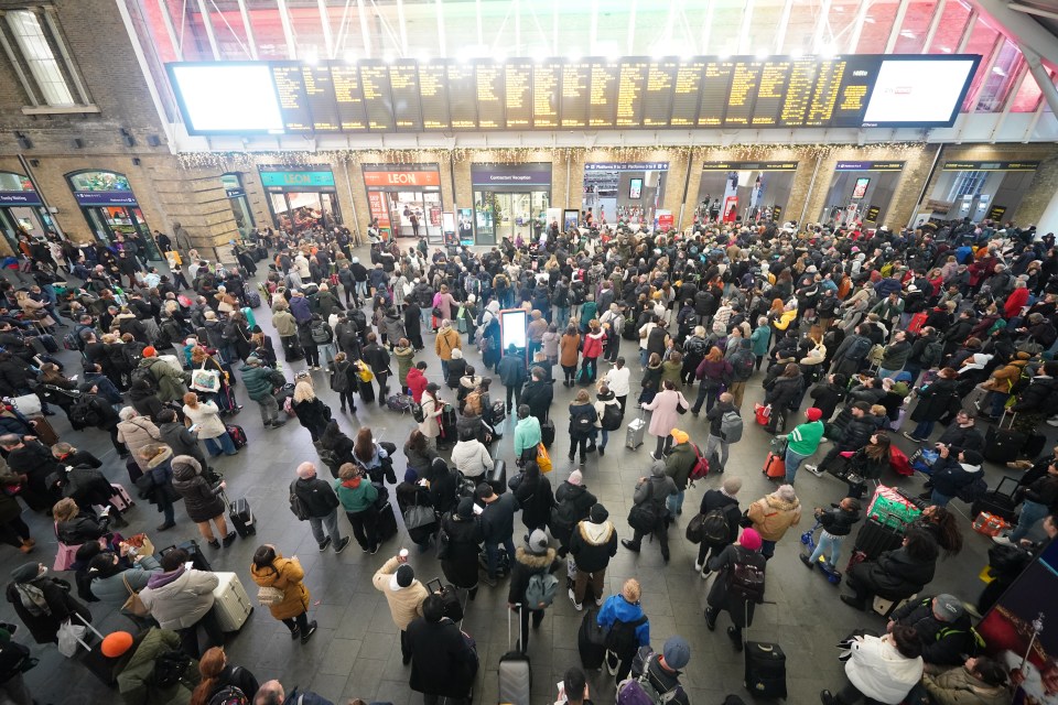 Travellers at Kings Cross in London saw their travel plans scuppered as Storm Gerrit wreaked rail havoc