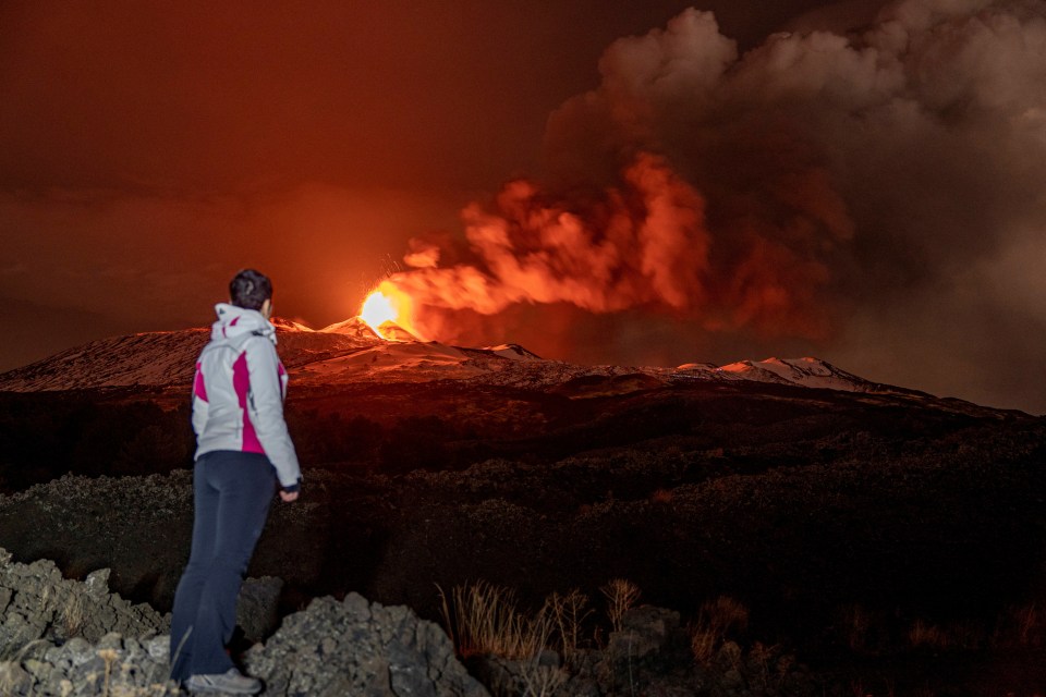 The eruption has sparked potential concerns over airports being shut down because of the thick ash clouds covering the sky