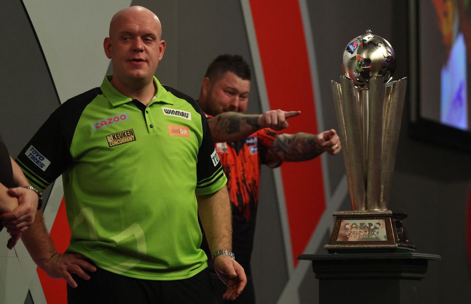 Van Gerwen himself threw eight perfect darts during the famous leg