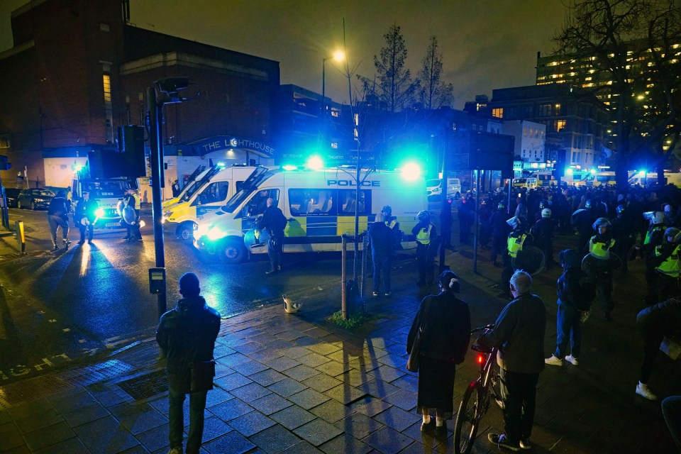 Police following a disturbance near to the Lighthouse Theatre in Camberwell Road, south east London. Picture date: Saturday December 30, 2023. PA Photo. See PA story POLICE Camberwell. Photo credit should read: Yui Mok/PA Wire