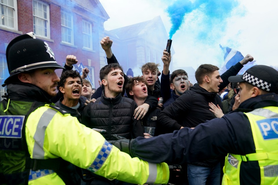 Police held back fans to keep order