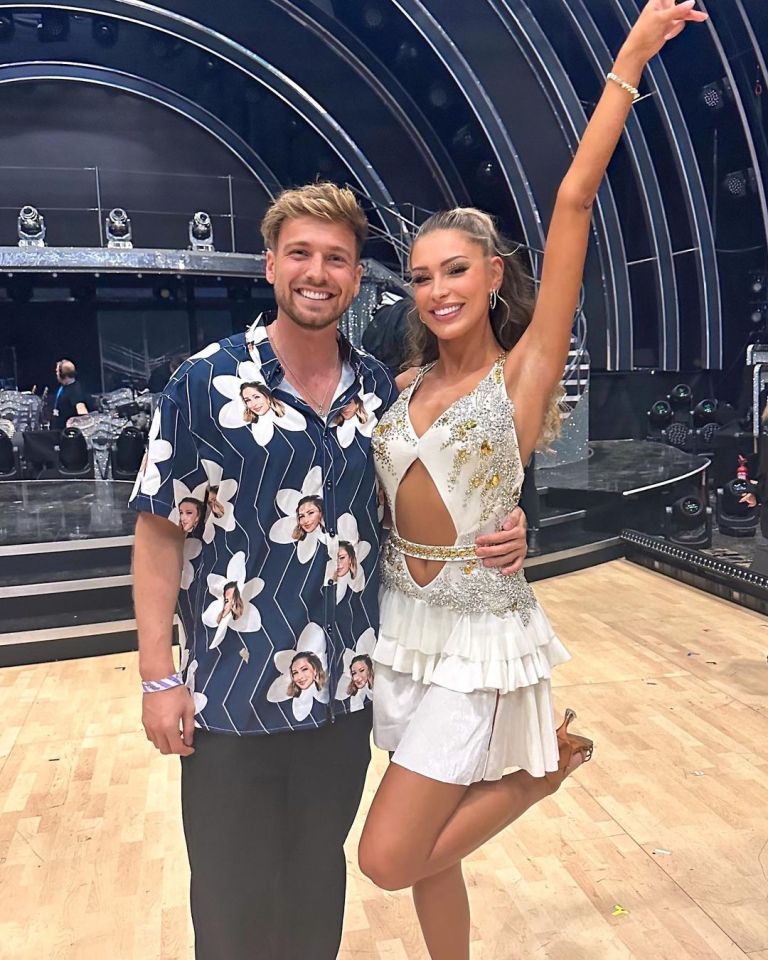 Sam Thompson supported Zara at her first Strictly show