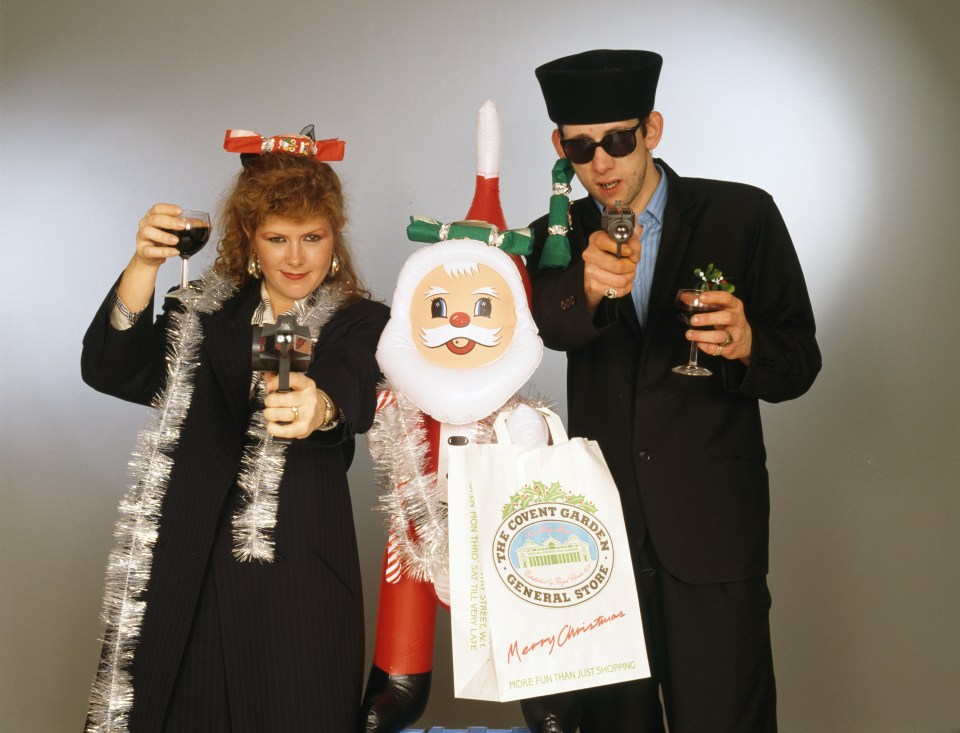 Kirsty MacColl and Shane MacGowan after the release of their Fairytale of New York hit