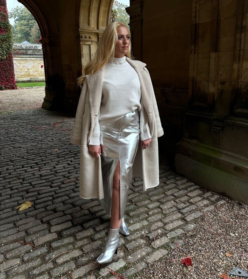 Paris has been snapped posing in the silver skirt on a number of occasions