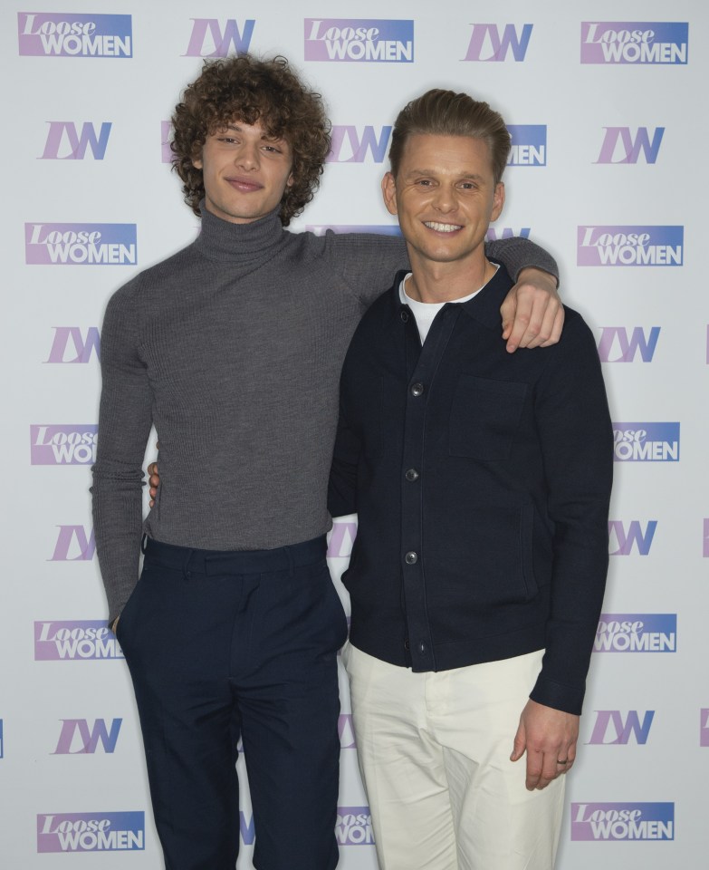 Editorial use only Mandatory Credit: Photo by Ken McKay/ITV/Shutterstock (14266521an) Bobby Brazier, Jeff Brazier 'Loose Women' TV show, London, UK - 20 Dec 2023