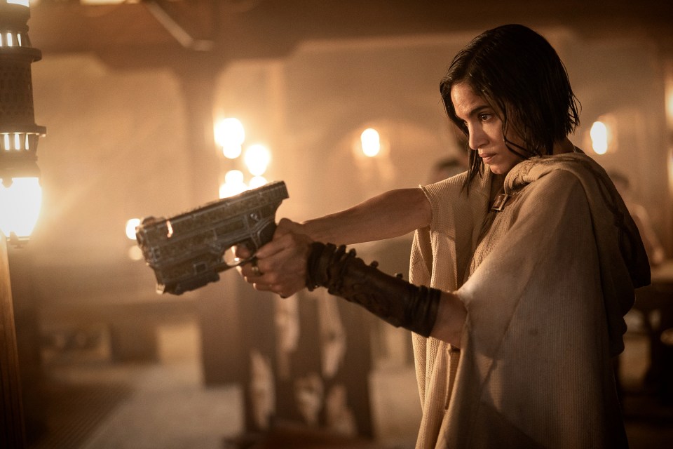 Sofia Boutella plays the main character of Kora in the Sci-fi fantasy film Rebel Moon: Part One – A Child of Fire.