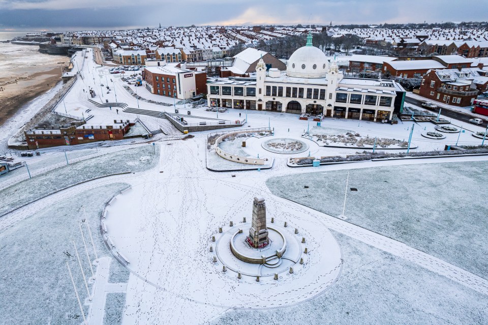 Snow has covered large parts of the North East of England today