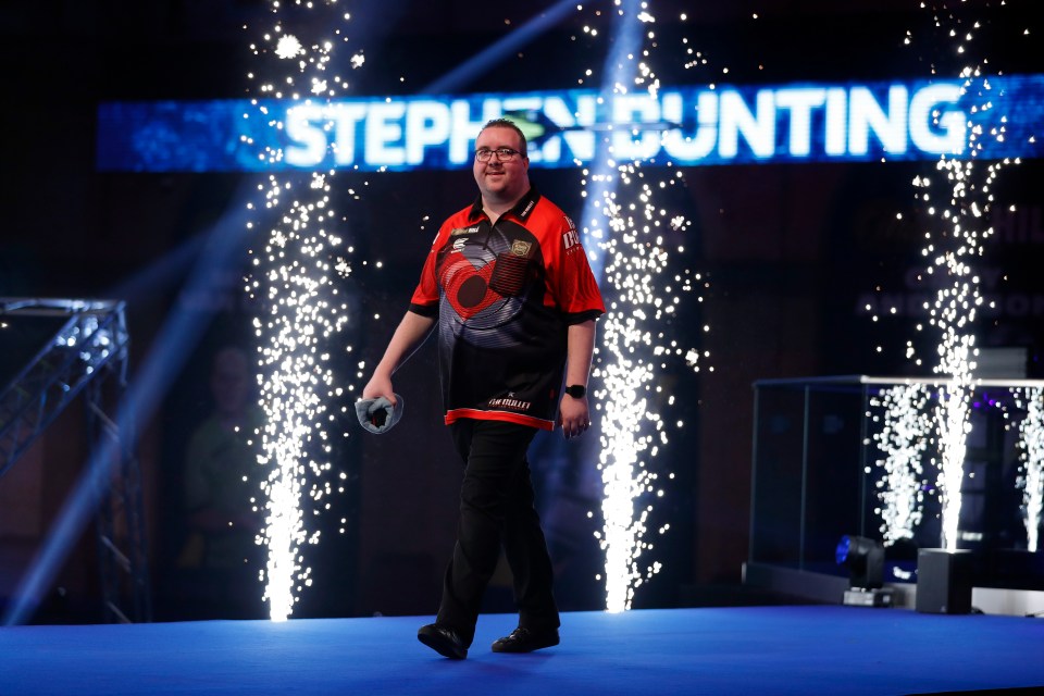 Stephen Bunting walking into the arena during the PDC World Darts Championship at Alexandra Palace in December, 2020