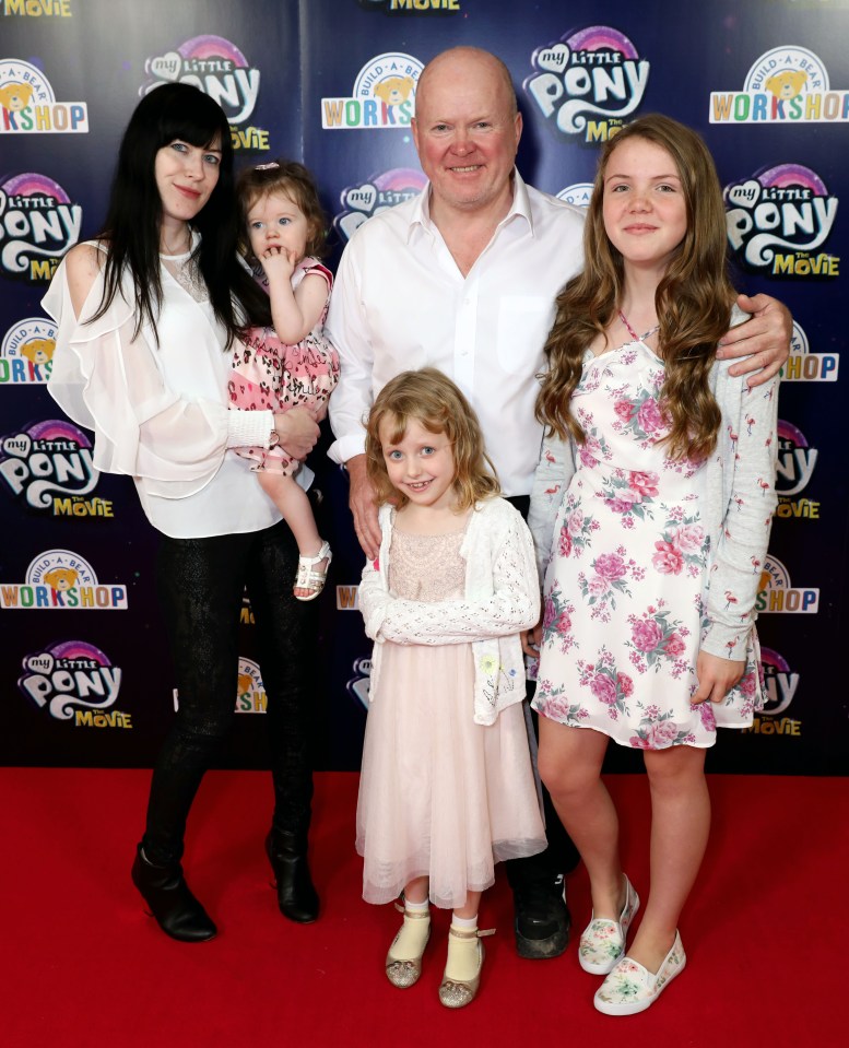 The actor pictured here with three of his five children