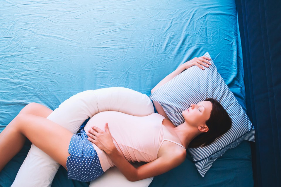 Sweet dreams … a bolster or pillow can help pregnant women sleep on their side