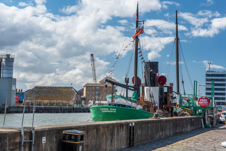 The historic Lydia Eva is moored in the harbour