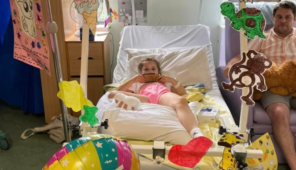 Alys lost her leg after her limb was pulled into her dad Dylan's ride-on lawnmower